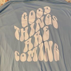 size S to L oversized tee “good things are coming”